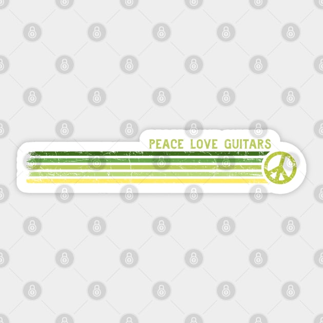 PEACE LOVE GUITARS Retro Green Stripes Sticker by Jitterfly